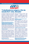 Trabalhadores exigem o fim da escala 6x1: vota, Senado!