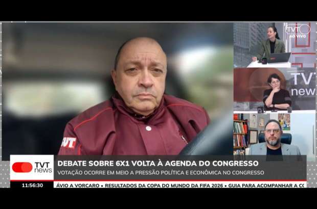 À TVT News, Loricardo cobra pressionar Senado pela redução da jornada e fim da 6x1