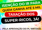 CUT convoca trabalhadores a pressionar Congresso pela isenção do IR até R$ 5 mil