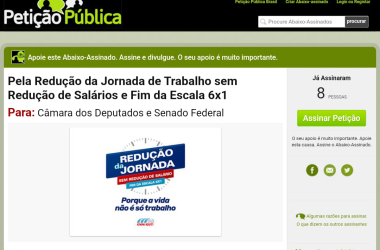 Assine o abaixo-assinado virtual pela Redução da Jornada de Trabalho