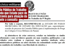 Governo do Paraná descumpre recomendação do MP e segue com prática antissindical